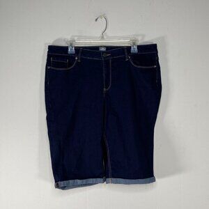 Soho New York & Co Cuffed Carpi Denim Jeans Women's 16 Mid Rise Blue Casual Pant